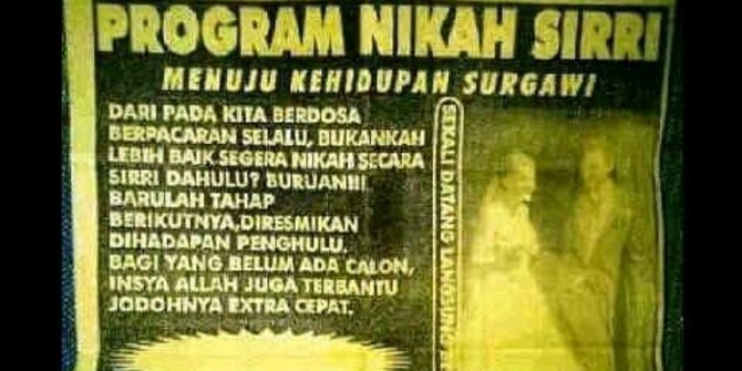 Nikah siri enak di depan, belakangnya bikin susah