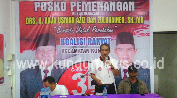 Pasangan Calon Bupati dan Wakil Bupati Karimun H. Raja Usman Aziz dan Zulkhainen, Buka Posko di Kundur