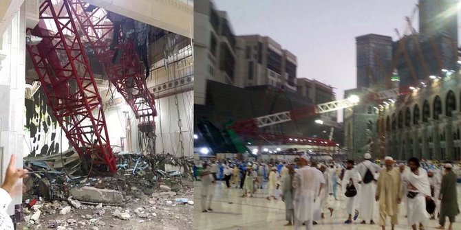 Crane jatuh di Masjidil Haram, 62 jamaah dikabarkan Tewas