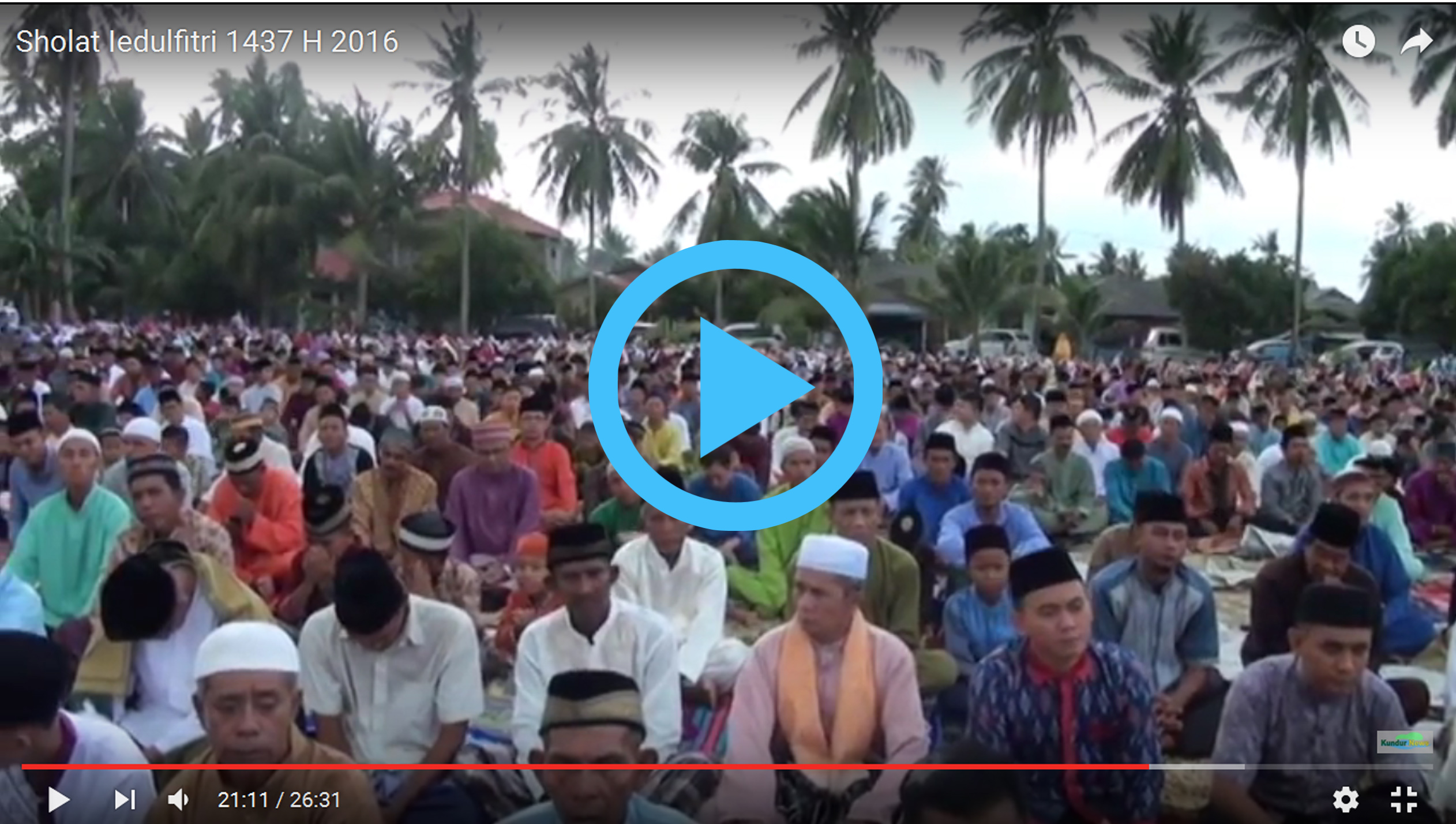 Video Sholat Idul Fitri 1437 H di Lapangan Gelora Tg Batu