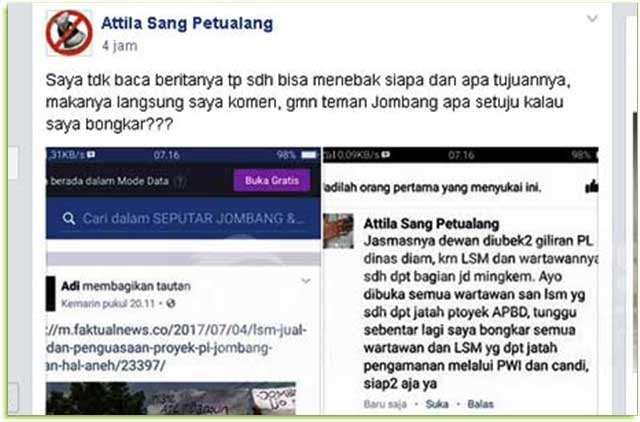 Persatuan Wartawan Indonesia (PWI) Laporkan Sebuah Akun FB