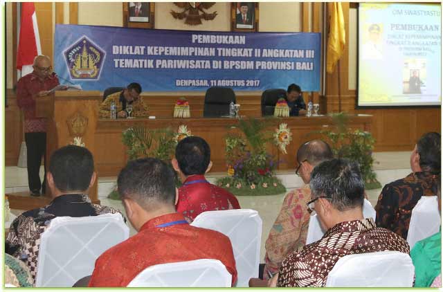 Pejabat-di-Bali-Diminta-Lakukan-Langkah-Inovatif Diklat Kepemimpinan Tingkat II Angkatan III Tematik Pariwisata di Badan Pengembangan Sumber Daya Manusia (BPSDM) Provinsi Bali