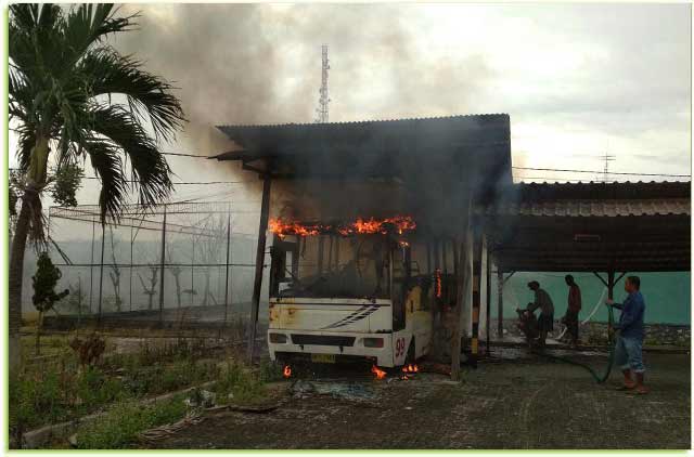 Bus Hotel Taman Gembira (HTG), Terbakar