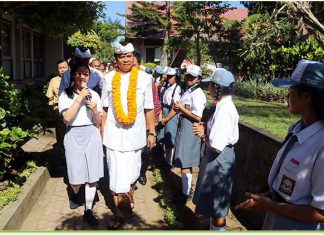 Kelompok Siswa Peduli AIDS dan Narkoba (KSPAN) tingkat Provinsi Bali di SMAN 1 Kintamani, Kabupaten Bangli, Senin (23/10).