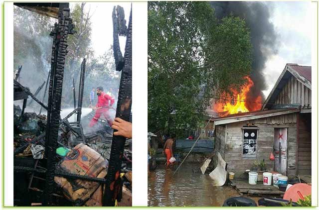 Gudang ikan yang terbakar