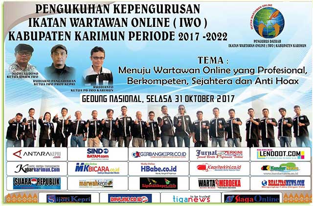 IWO (Ikatan Wartawan Online) Pusat Akan Kukuhkan PD IWO Karimun