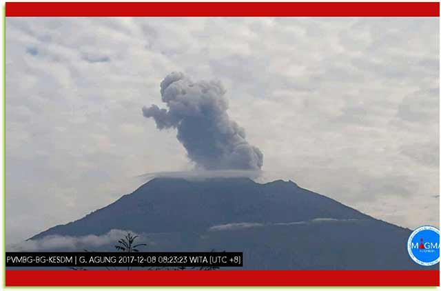 Gunung Agung Alami Erupsi Sesaat