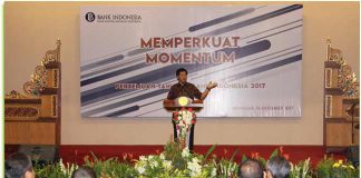 Kepala Perwakilan Bank Indonesia Provinsi Bali Causa Iman Karana dalam acara Pertemuan Tahunan Bank Indonesia 2017 di Denpasar, Kamis (14/12/2017).