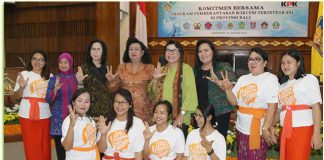 Sosialisasi gerakan "Saya Perempuan Anti Korupsi (SPAK)" di Gedung wiswa Sabha Utama Denpasar, Kamis (18/01).