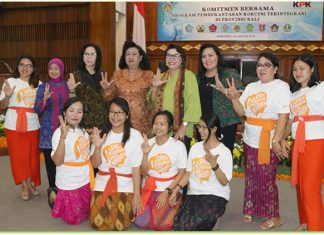 Sosialisasi gerakan "Saya Perempuan Anti Korupsi (SPAK)" di Gedung wiswa Sabha Utama Denpasar, Kamis (18/01).