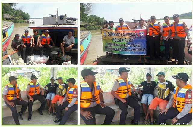 Polsek-Buru-Gelar-Patroli-Sambang-Maritim Sambang maritim itu dilakukan di sekitaran perairan Pulau Papan Kecamatan Buru, Kamis (18/1) sekitar pukul 13.00 WIB.
