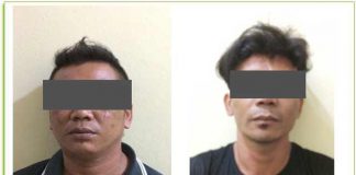 Kedua tersangka yang berinisial HR dan TN yang diduga pengguna sekaligus pemakai narkoba jenis shabu.