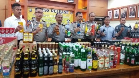 599 Botol dan Kaleng Miras Diamankan Polres Karimun, Penjual Tak Berizin Segera Ditindak