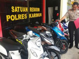 Sepedamotor yang diamankan polres Karimun