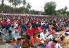 Jemaah sholat Idul Fitri 1439 H di lapangan Gelora Tanjungbatu Kundur, Jumat, (15/06/18)
