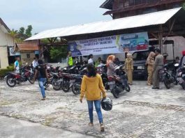 Penidakan kendaraan di halaman parkir Mapolsek Kundur, Selasa (24/07/18).