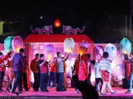 Festival moon cake di lapangan Sulaiman Abdullah Tarempa, Sabtu malam (22/09/18).