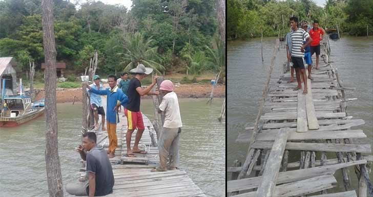 Kondisi Pelabuhan Desa Degong yang mengkhawatirkan. Foto pada Kamis (11/08/18).