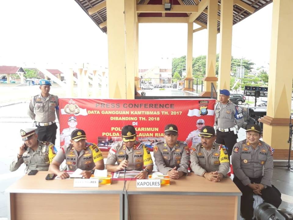 Kapolres Karimun menyampaikan ekspose capaian penanganan kasus, Senin (31/12) di Coastal Area