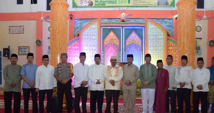 Pringatan maulid Nabi di Masjid Besar Nuruddin, Kelurahan Sawang, Kundur Barat, Rabu malam (28/11/2018).