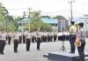 upacara Korps Rapor kenaikan pangkat sebanyak 40 personil yang dipimpin oleh Kapolres Tanjungpinang AKBP Ucok Lasdin Silalahi, yang digelar dilapangan apel Polres Tanjungpinang, Sabtu, (05/01/2019).