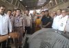 Pelepasan secara resmi exspor bungkil kelapa kelolaan PT Saricotama di Sengko, Kundur, (20/03/19).