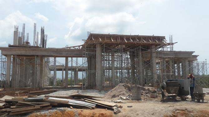 Kondisi pembangunan Masjid, Islamic Centre, Paya Togok Tanjungbatu, (04/05/2019).