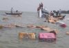 Kapal Tengiri 4 yang karam di laut pulau Kanipan, Karimun, Ahad (27/07/2019). (Foto Istimewa)
