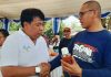 Direktur Utama PT Timah Tbk, Riza Pahlevi Tabrani, beserta M Amir, di stand bazar HUT PT Timah Tbk ke-43 Tahun 2019.