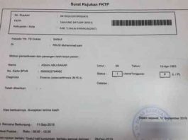 Surat rujukan dari Puskesmas Tanjungbatu.