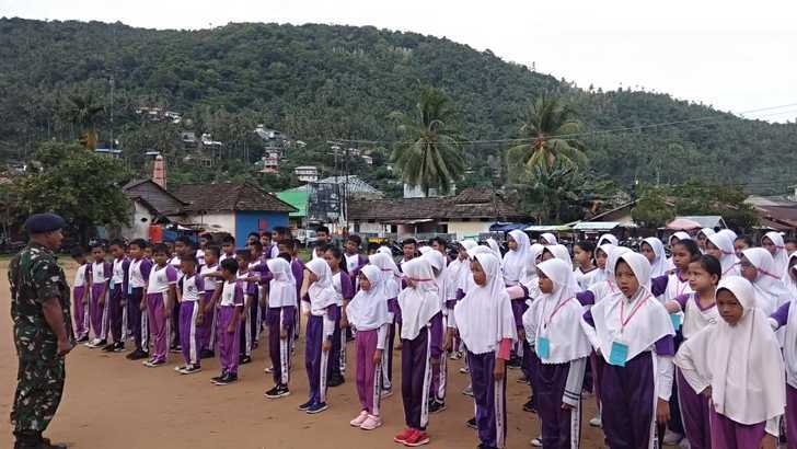 LANAL Tarempa Laksanakan Pemantapan Bela Negara Kepada Siswa Sekolah Dasar