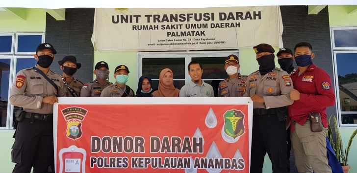 Personil Polres Anambas Gelar Aksi Donor Darah Mendukung Stok Darah di UTD RSUD Palmatak