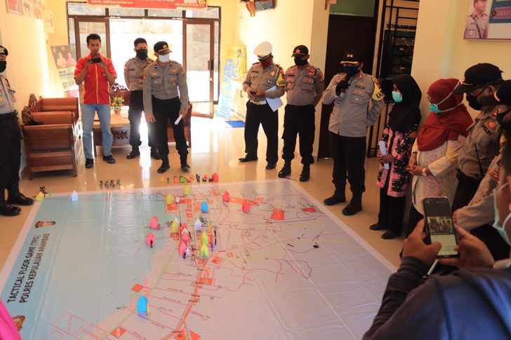 Latihan TFG (Tactical Floor Game) Polres Bersama Gugus Tugas Penanggulangan Covid-19 Kepulauan Anambas