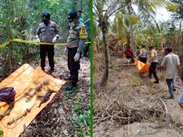 Kaplsek Kuba AKP Edi Suryanto, bersama Anggota SPKT dan Tim Medis dari Puskesmas Tanjung Berlian, saat di lokasi penemuan