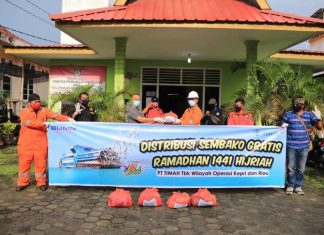 PT Timah serahkan paket sembako di Kelurahan Tanjungbatu Kota