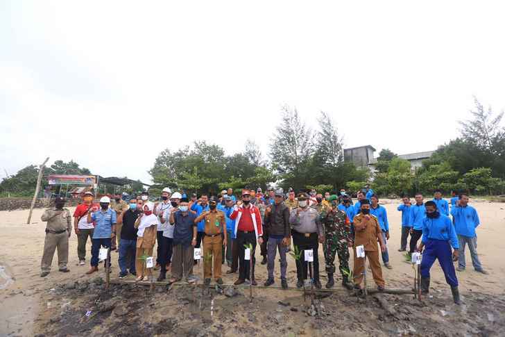 Penanaman 5.000 Pohon Mangrove di Pantai Remis Desa Sawang Laut