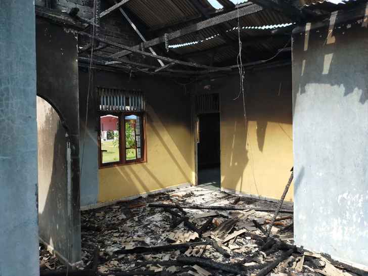 Kondisi rumah M Yusuf, setelah dibakar pelaku M