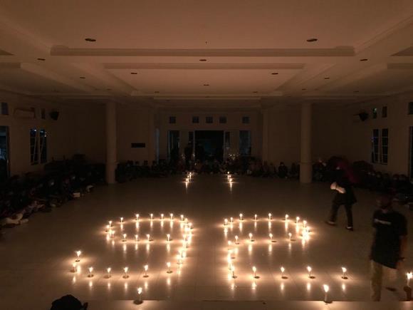 Lilin dan Obor pada pringatan hari Sumpah Pemuda di Kundur
