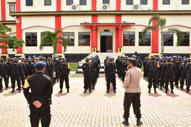 Kedatangan 200 Personil Dalam Rangka Perkuatan Pengamanan Tambahan Pilkada 2020 di Kepri