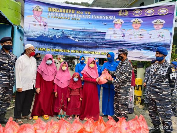 Lanal Tarempa Gelar Bhakti Sosial Dan Anjangsana Dalam Rangka Hari Armada RI Ke-75