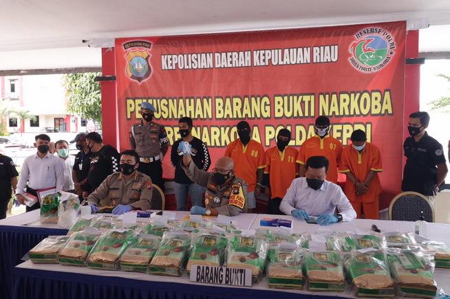 Pemusnahan Sabu seberat 47 Kg oleh Polda Kepri