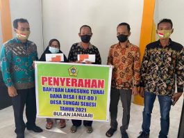 Desa Sei Sebesi menyalurkan BLT DD bulan Januari 2021
