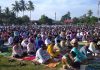 Pelaksanaan Sholat Idul Fitri 1442 H di lapapangan Gelora di Kundur