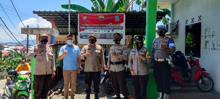 Pengecekan Pos Pemberlakukan Pembatasan Kegiatan Masyarakat (PPKM) Di Wilayah Desa Tarempa Barat