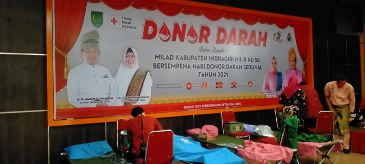 Donor darah pada pringatan HUT Inhil ke 56