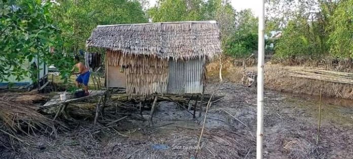 Gubuk tempat kediaman Hamar di Inhil