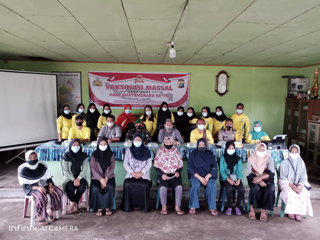 Desa Indra Sari Jaya Inhil Sukseskan Vaksinasi Nasional Dalam Rangka Hari Bhayangkara Ke 75