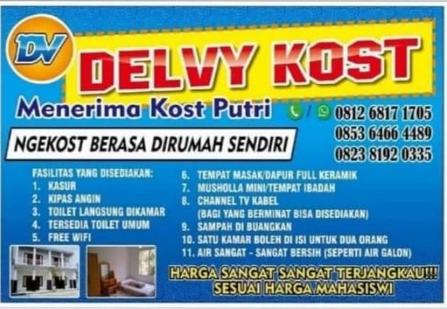 Delvy Kost, Kamar Kost Putri di Tembilahan, Fasilitas Nyaman dan Harga Terjangkau