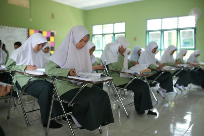 Program kelas beasiswa PT Timah di SMAN 1 Pemali Bangka (Foto Siswa sebelum Pademi covid19)