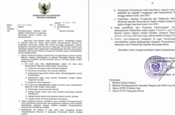 Beredar Surat Edaran Penyederhanaan Birokrasi di Lingkungan Pemerintah Daerah, Inhil Bagaimana ? Beredar Surat Edaran Penyederhanaan Birokrasi di Lingkungan Pemerintah Daerah, Inhil Bagaimana ?